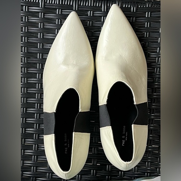 rag & bone Ivory and Ebony Ankle Boots, Size 8 1/2 - Picture 8 of 10